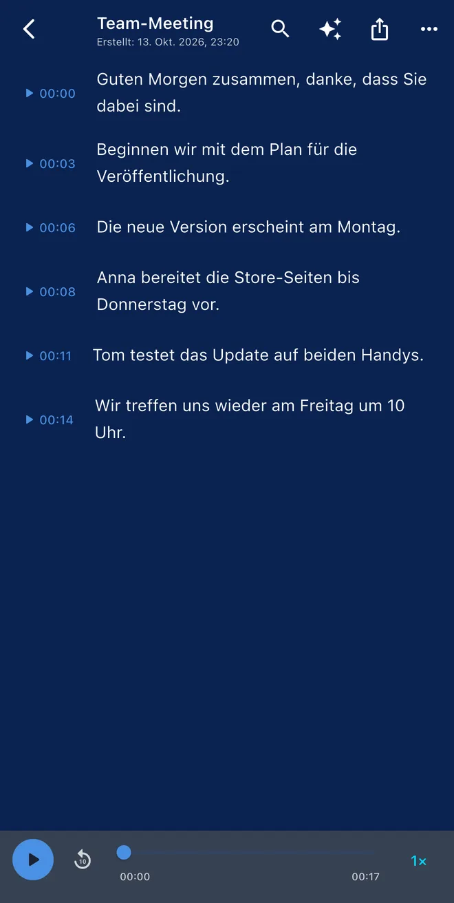 Aufnehmen und transkribieren