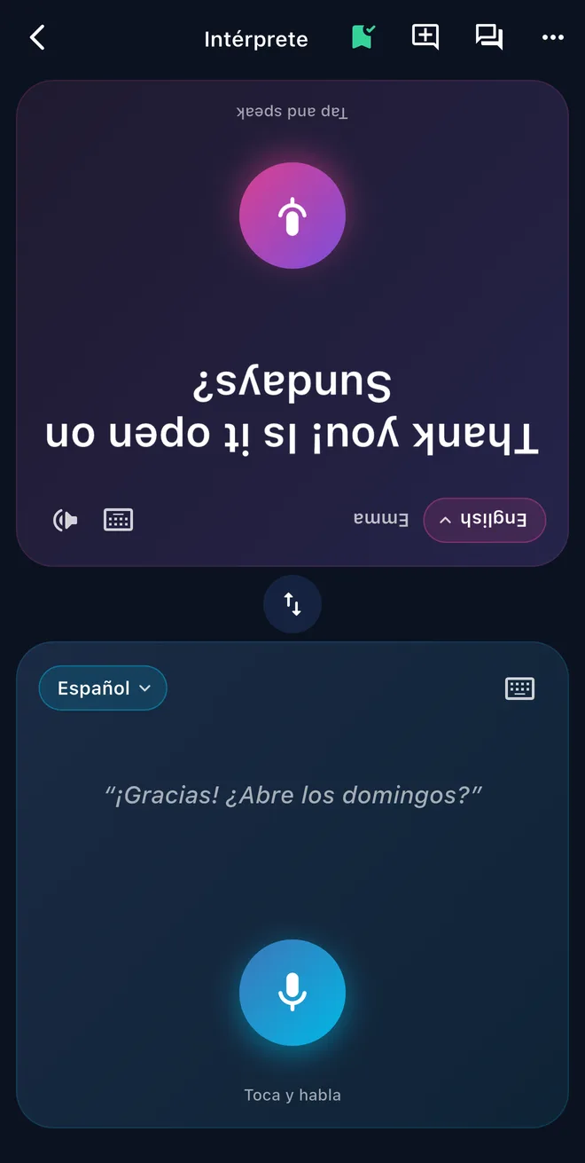 Intérprete para dos personas