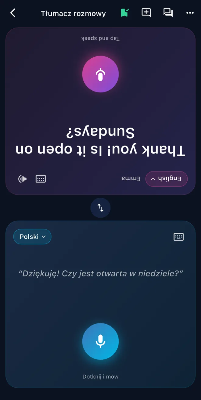 Tłumacz rozmowy dla dwóch osób