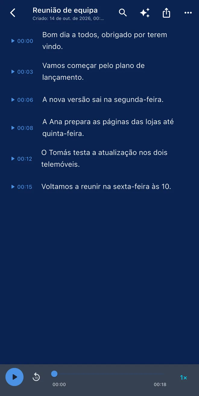 Gravar e transcrever