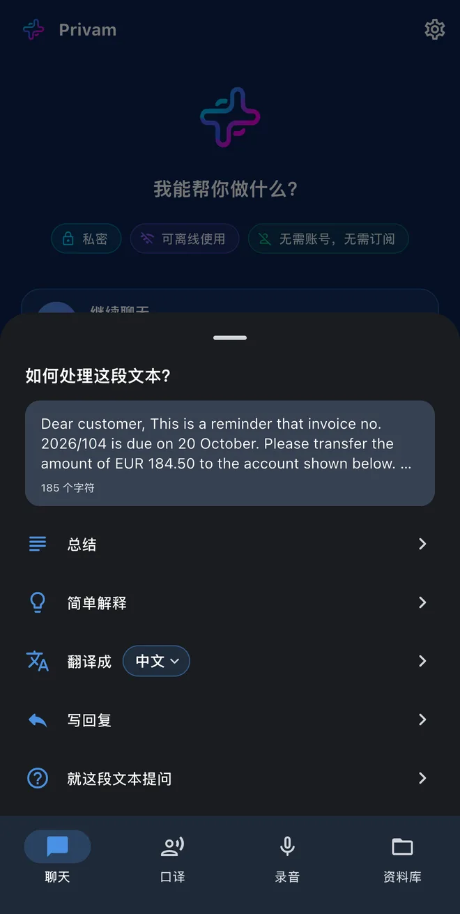与 AI 聊天
