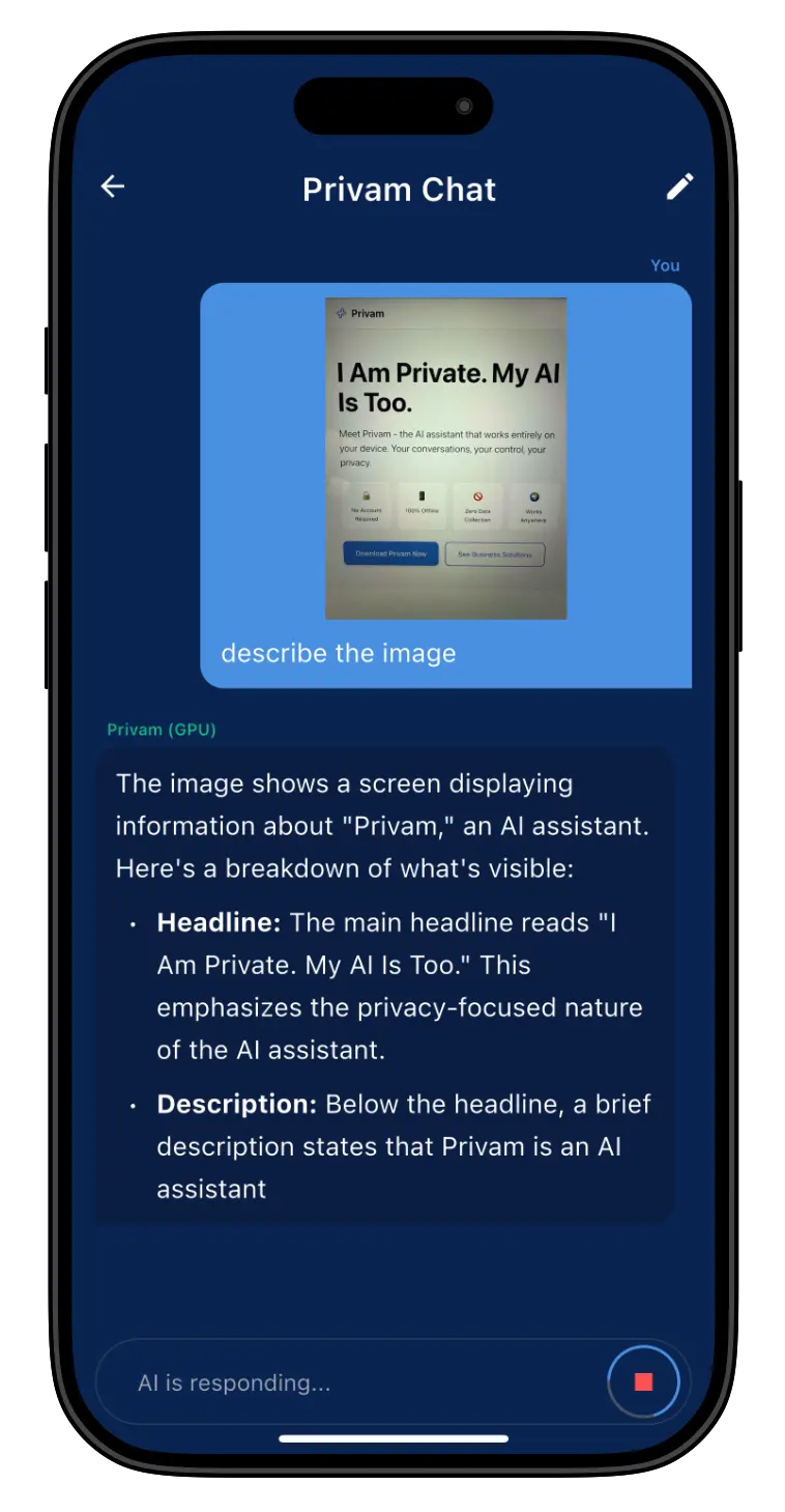 Privam AI Assistant - Private, Offline AI Chat